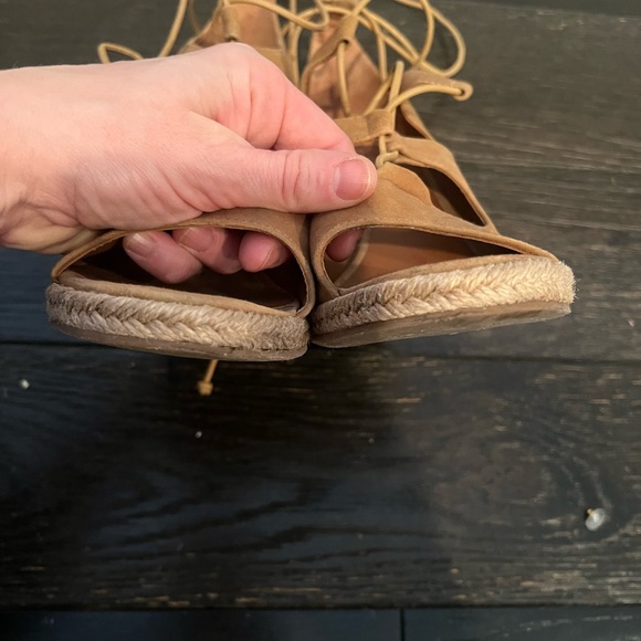 Tory Burch rays lace up 110m suede ankle wrap sandals 8 - Picture 4 of 9